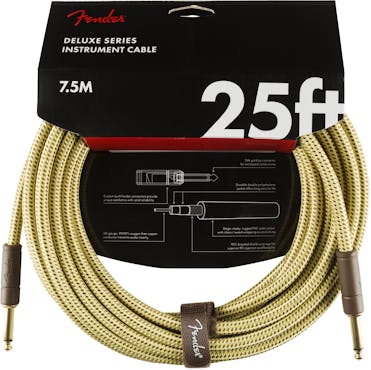 Fender Deluxe Series Instrument Cable Straight/Straight 25' in Tweed
