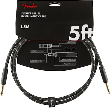 Fender Deluxe Series Instrument Cable Straight/Straight 5' in Black Tweed