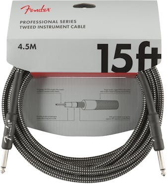 Fender Professional Series Instrument Cable 15' in Gray Tweed