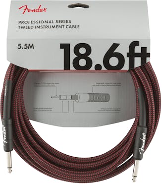 Fender Professional Series Instrument Cable 18.6' in Red Tweed