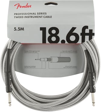 Fender Professional Series Instrument Cable 18.6' in White Tweed