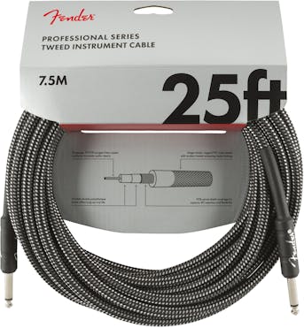 Fender Professional Series Instrument Cable 25' in Gray Tweed