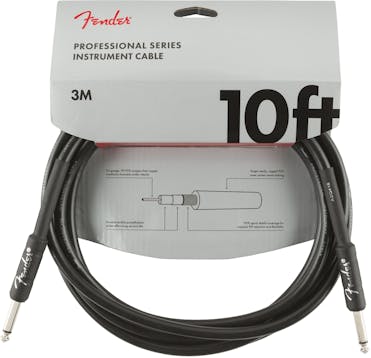 Fender Professional Series Instrument Cable Straight/Straight 10' in Black