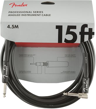 Fender Professional Series Instrument Cable Straight/Angle 15' in Black