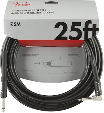 Fender Professional Series Instrument Cable Straight/Angle 25' in Black