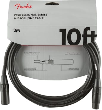 Fender Professional Series Microphone Cable 10' in Black