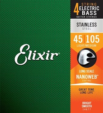Elixir Nanoweb Stainless Steel Long Scale Bass Strings (45-105)