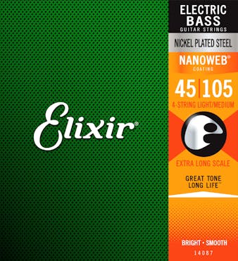 Elixir Bass Nanoweb 4 String Extra Long Light/Medium Strings 45-105