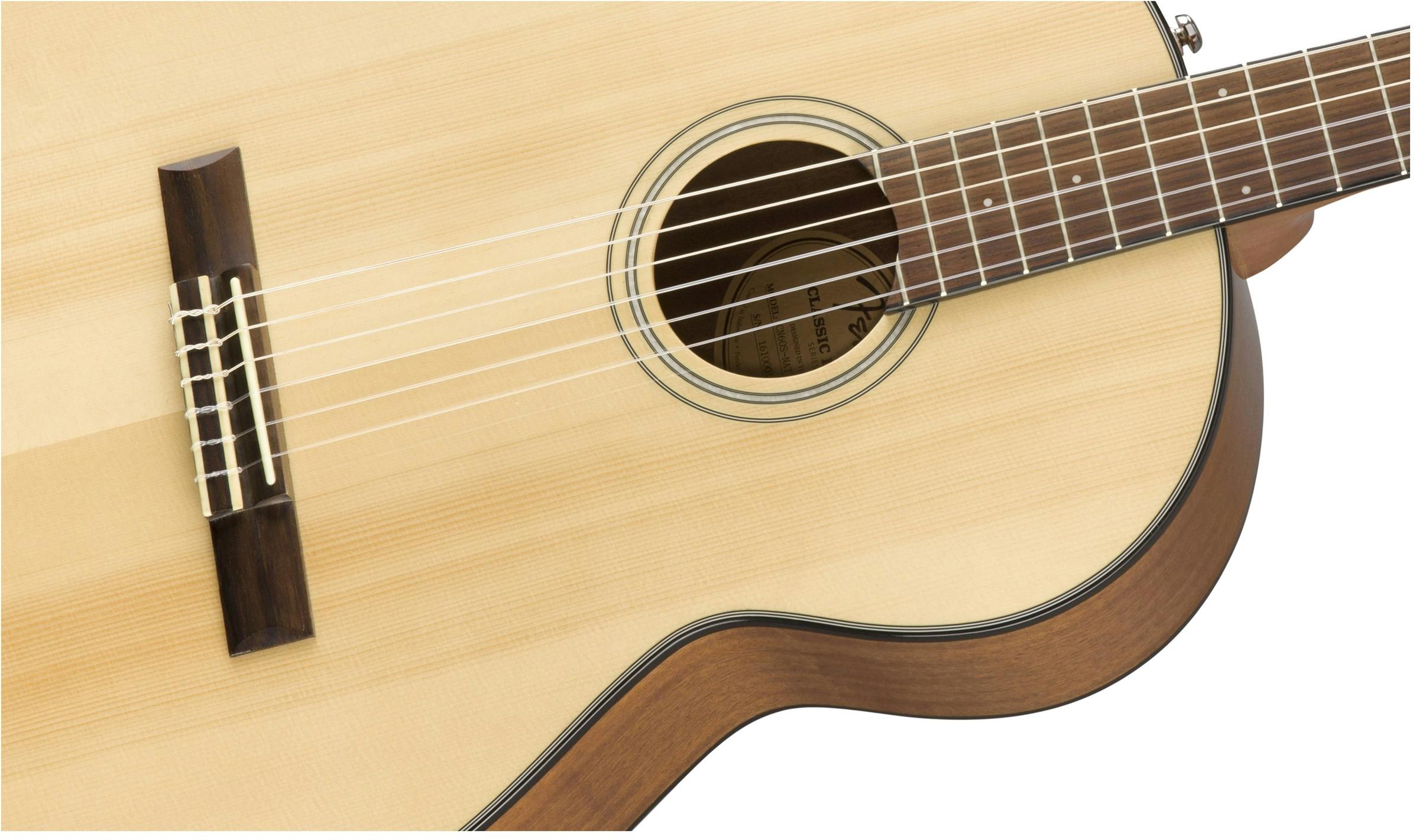 Fender Classic Design CN60S Nylon Strung Classical Guitar in Natural w Walnut Fingerboard Andertons Music Co