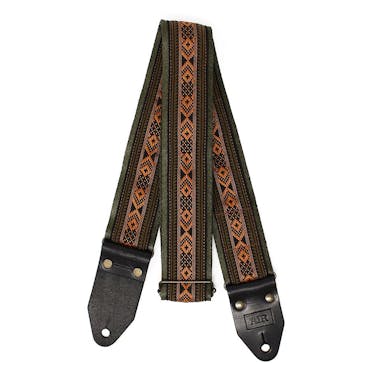 guitar strap leather 2 black xl extra long stitched backer