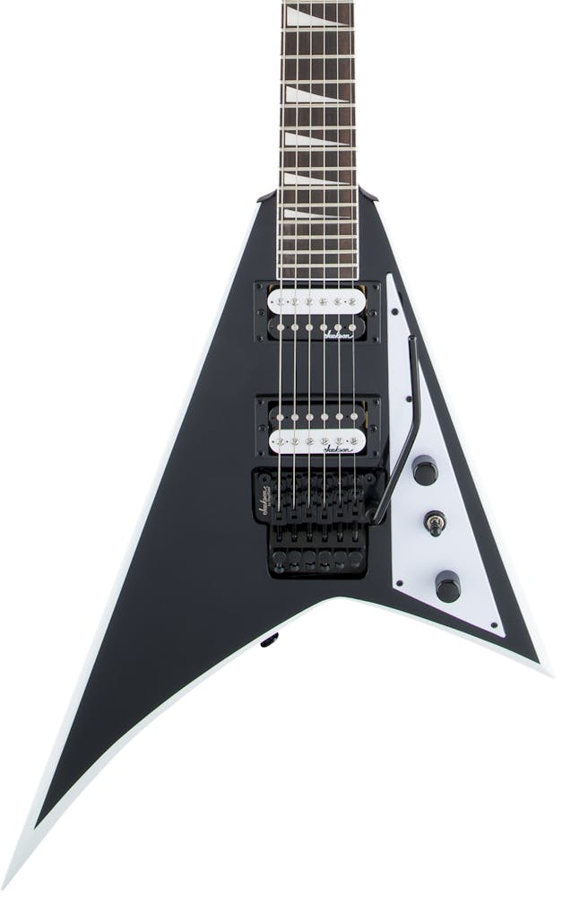 Jackson Guitar JS32 Rhoads in Black with White Bevels and Amaranth Fretboard