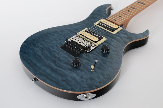Prs Se Custom 24 Ltd Edition In Whale Blue Quilt With Roasted Maple Neck Floyd Rose Andertons Music Co