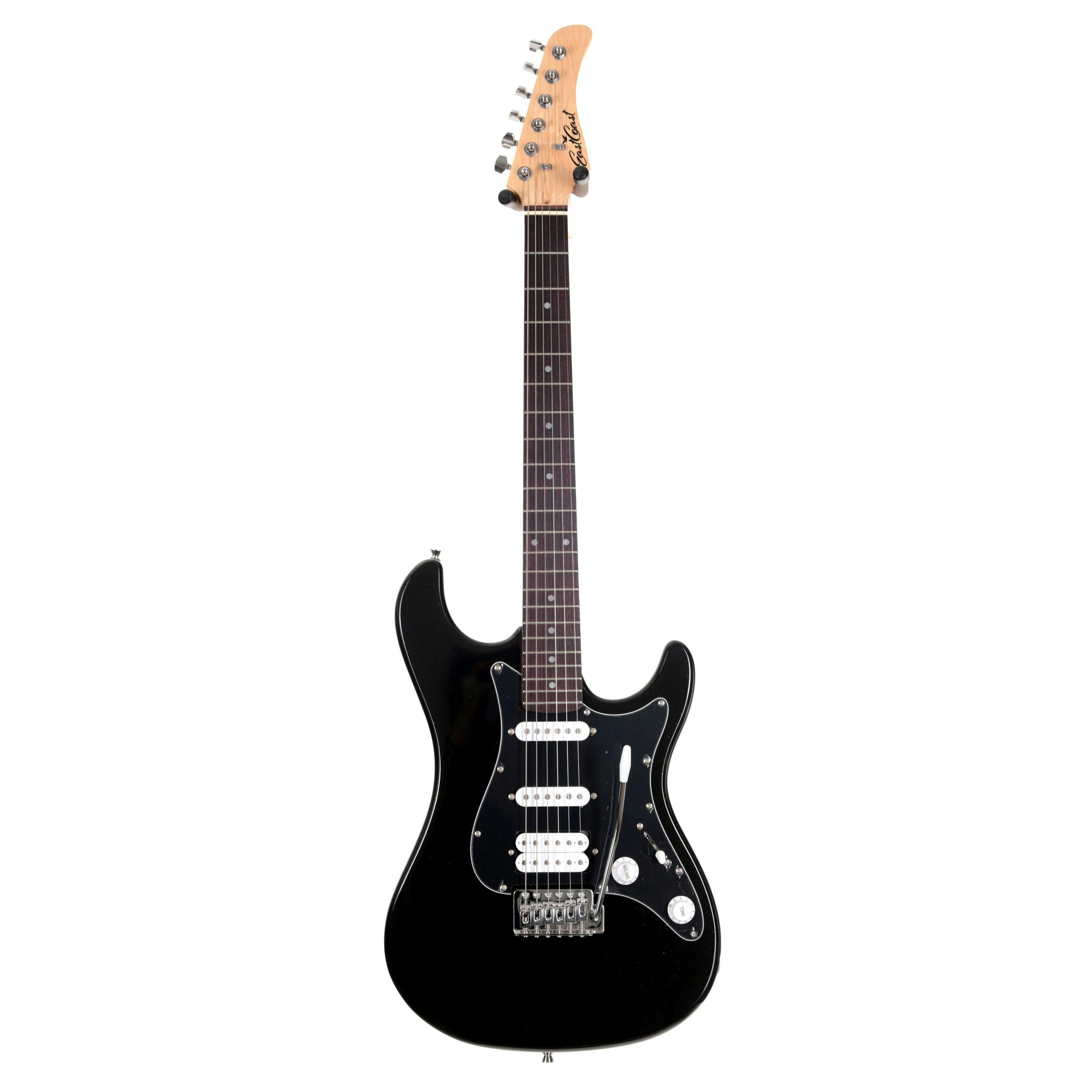 EastCoast GS100H Black Electric Guitar Starter Pack with Amp ...