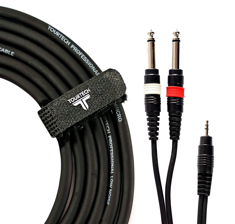 TourTech 10ft/3m Y Cable Stereo 1/4" to Mini Jack