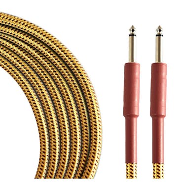 Tourtech 4.5m/15ft Braided Tweed Straight to Straight Guitar Cable
