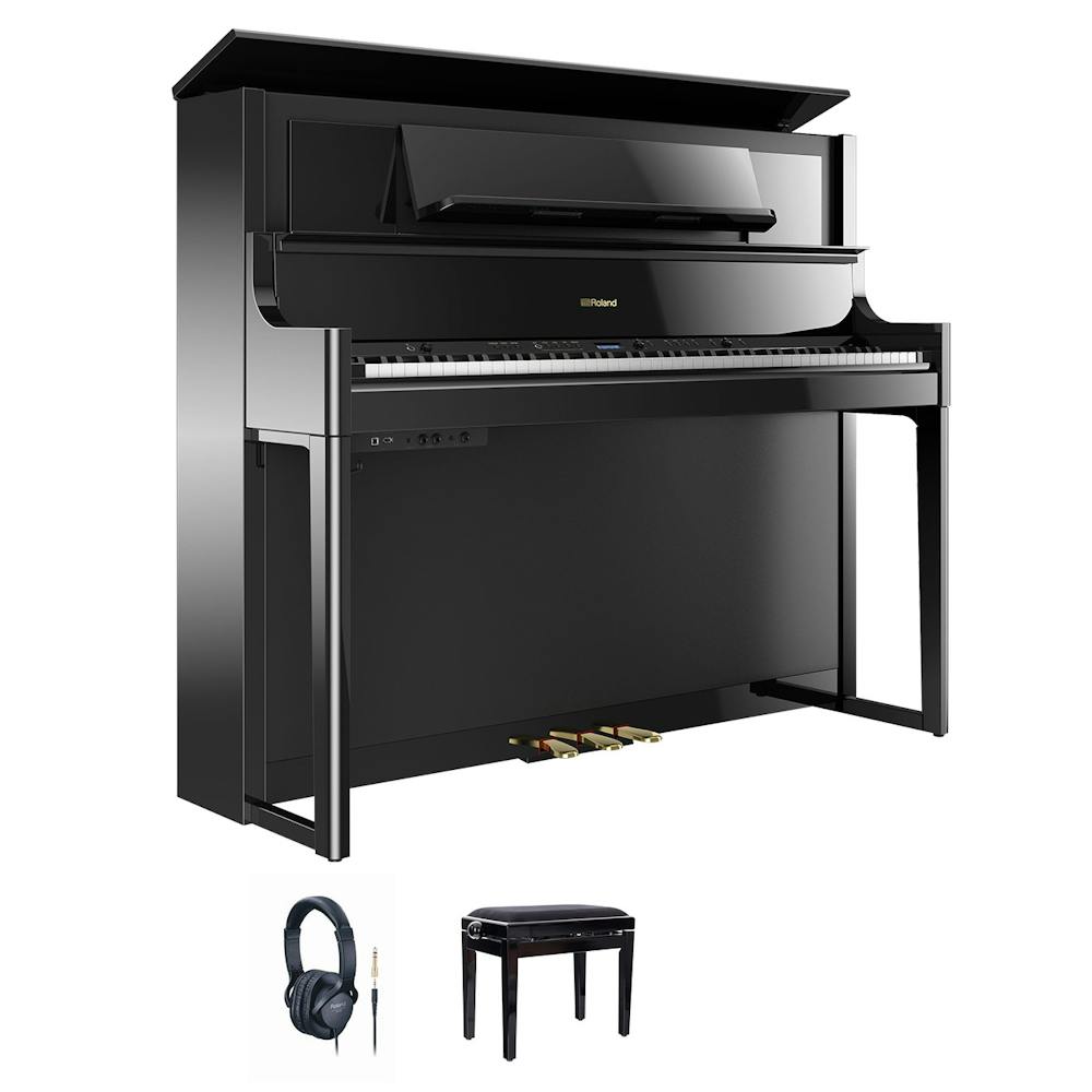 Roland LX708PE piano, headphones and bench bundle