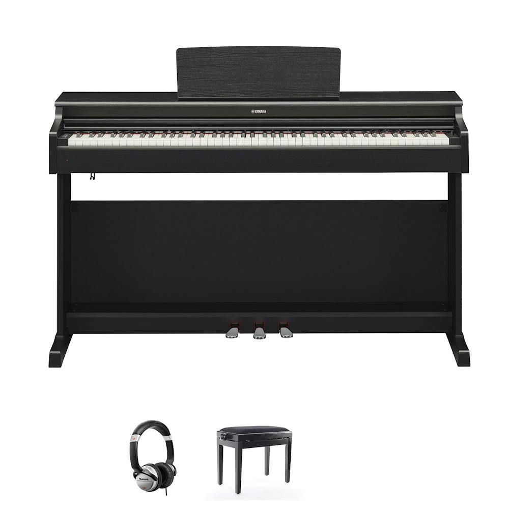 Yamaha YDP164 Digital Piano in Black with Stool and Headphones