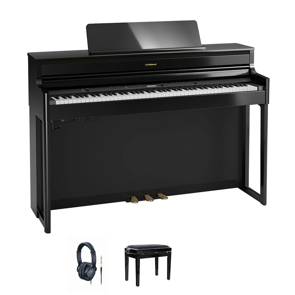 Roland HP704-PE Home Piano Bundle in Polished Ebony
