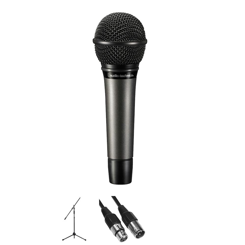 Audio Technica ATM510 Live Vocal Dynamic Microphone Bundle with Stand & XLR Cable