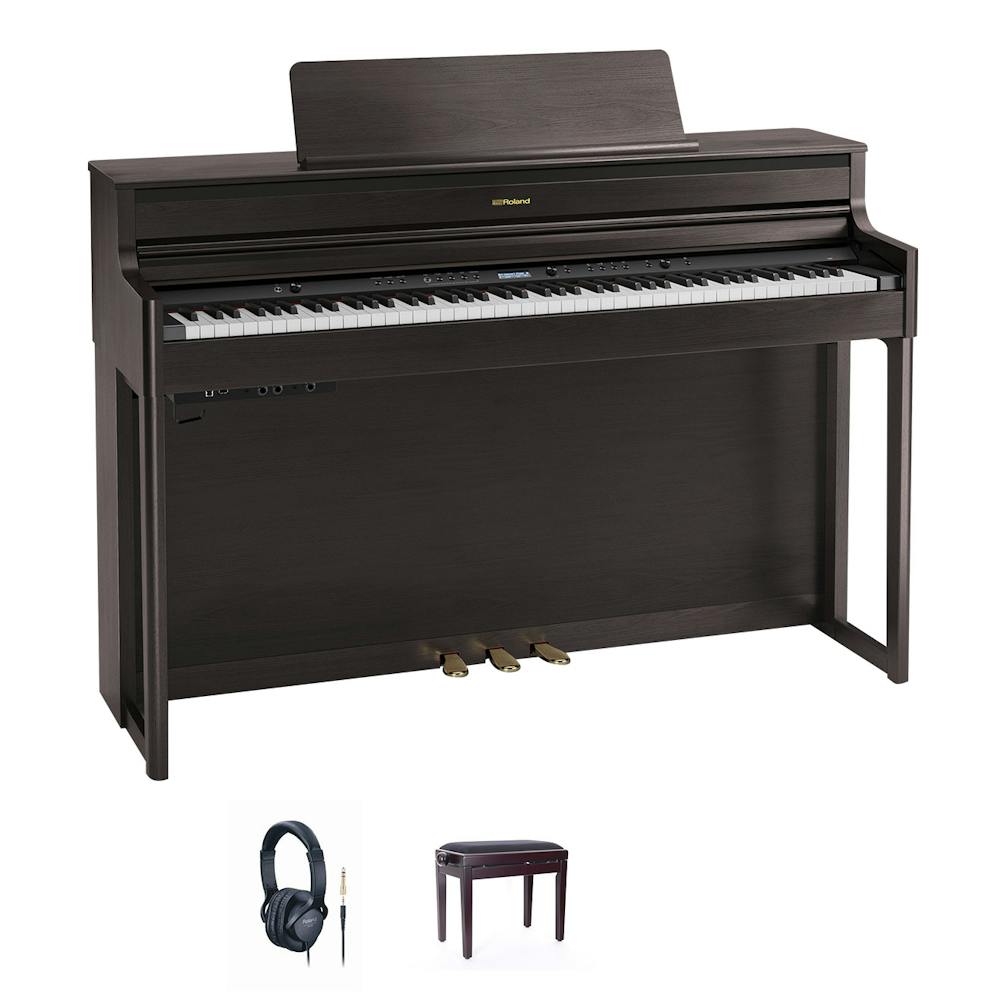 Roland HP704-DR Home Piano Bundle in Dark Rosewood