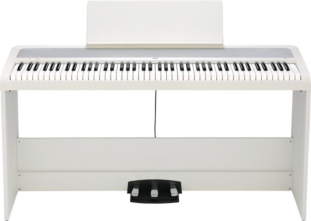 Korg B2 Digital Piano in White With Stand & Pedalboard