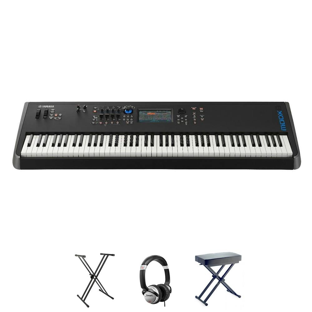 Yamaha MODX8 88-note Keyboard Synthesizer Bundle with Stool, Stand and Headphones