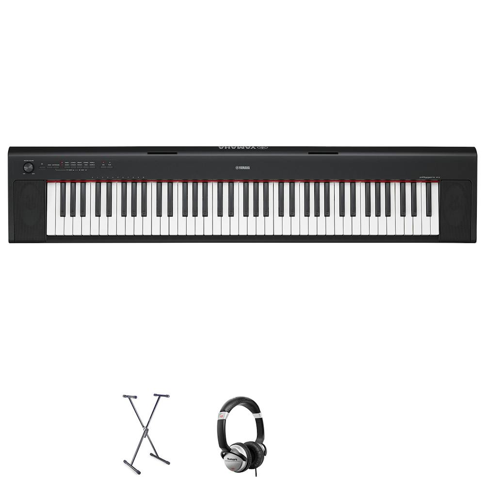 Yamaha Piaggero NP32 Black Keyboard Bundle with Stand and Headphones