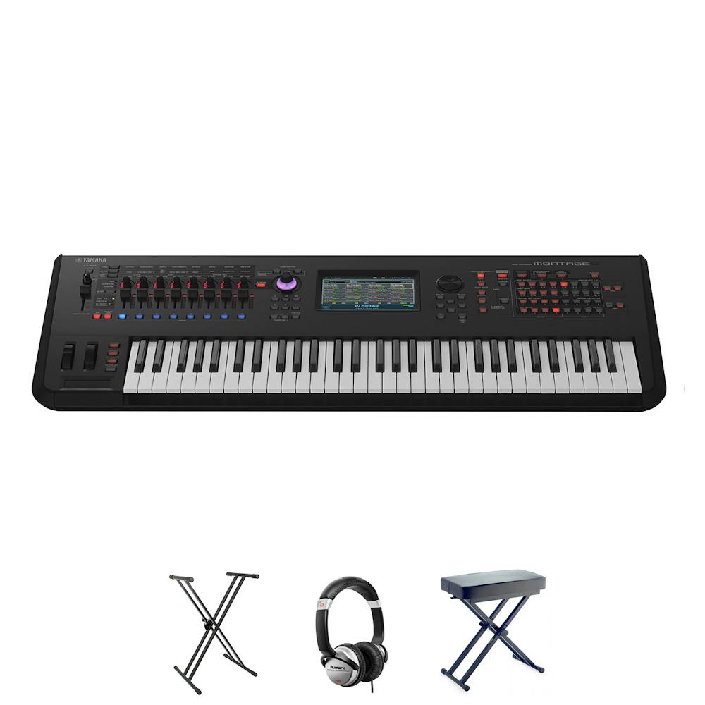 Yamaha Montage6 61-Note Synthesizer Bundle with Stool, Stand and Headphones