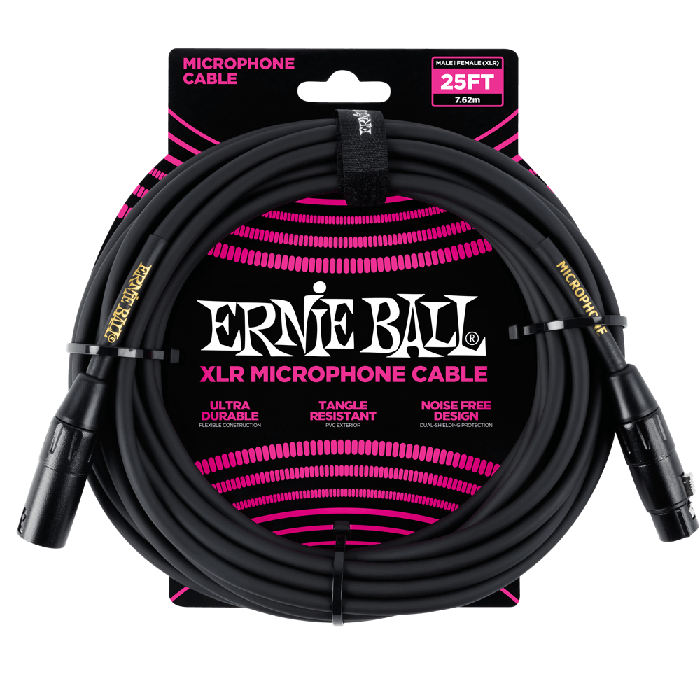 Ernie Ball 25' Male/Female XLR Microphone Cable