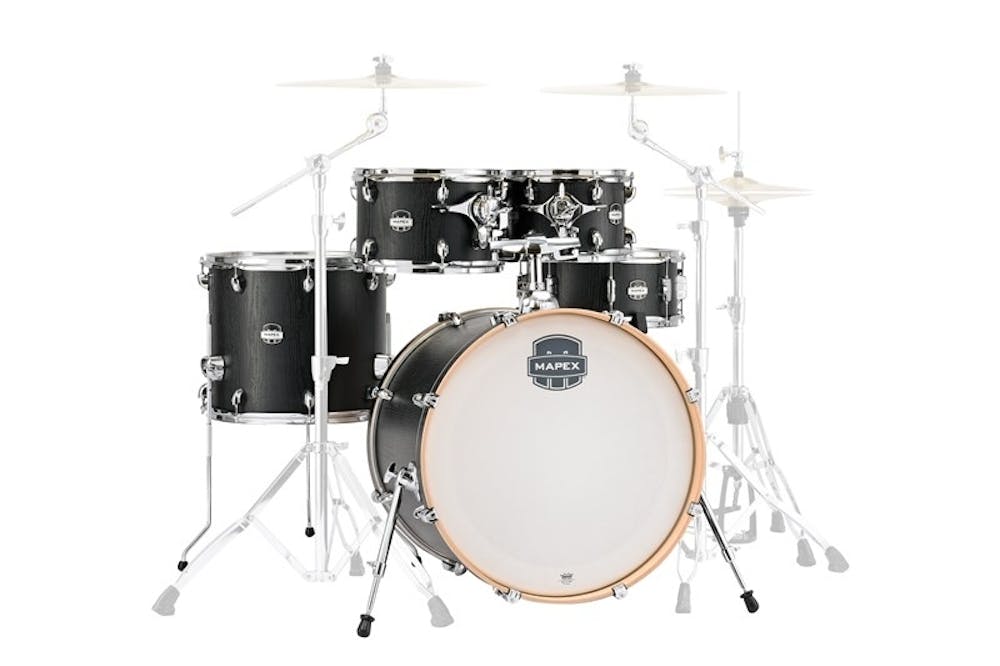 Mapex Mars LA Fusion Shell Pack 22x18, with mount, 16x14, 12x8, 10x7, 14x6.5 Snare in Night Wood with Chrome Fittings