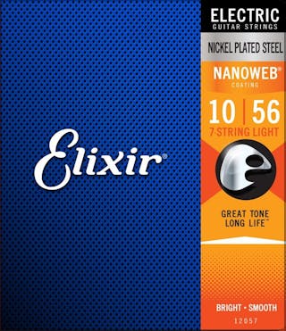 Elixir Nanoweb 10-56 Medium 7 String Set For Electric Guitar