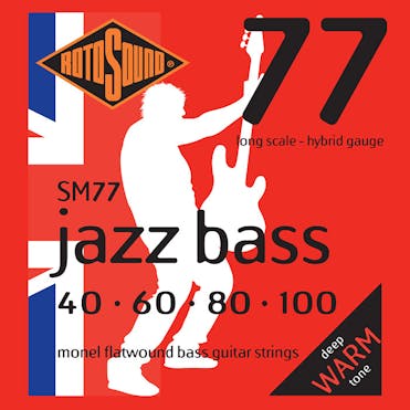 Rotosound Jazz Bass 77 Flatwound 4-String Bass Set (40, 60, 80, 100)