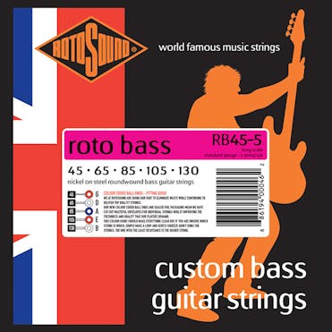 Rotosound RB45-5 Nickel 5 String Bass Strings - 45, 65, 85, 105, 130
