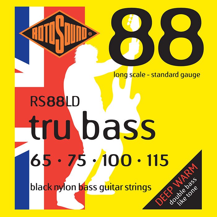 Rotosound RS88LD Black Nylon Flatwound Bass Guitar Strings 65