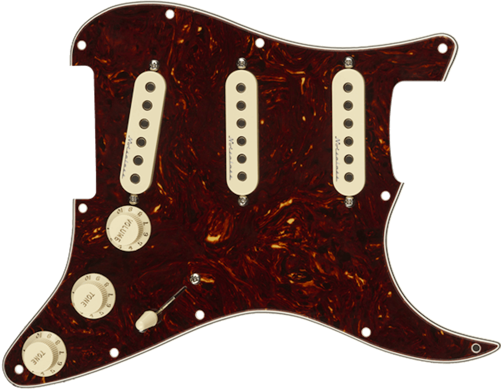 Fender Pre Wired Pickguard Stratocaster SSS Hot Noiseless in Tortoise Shell