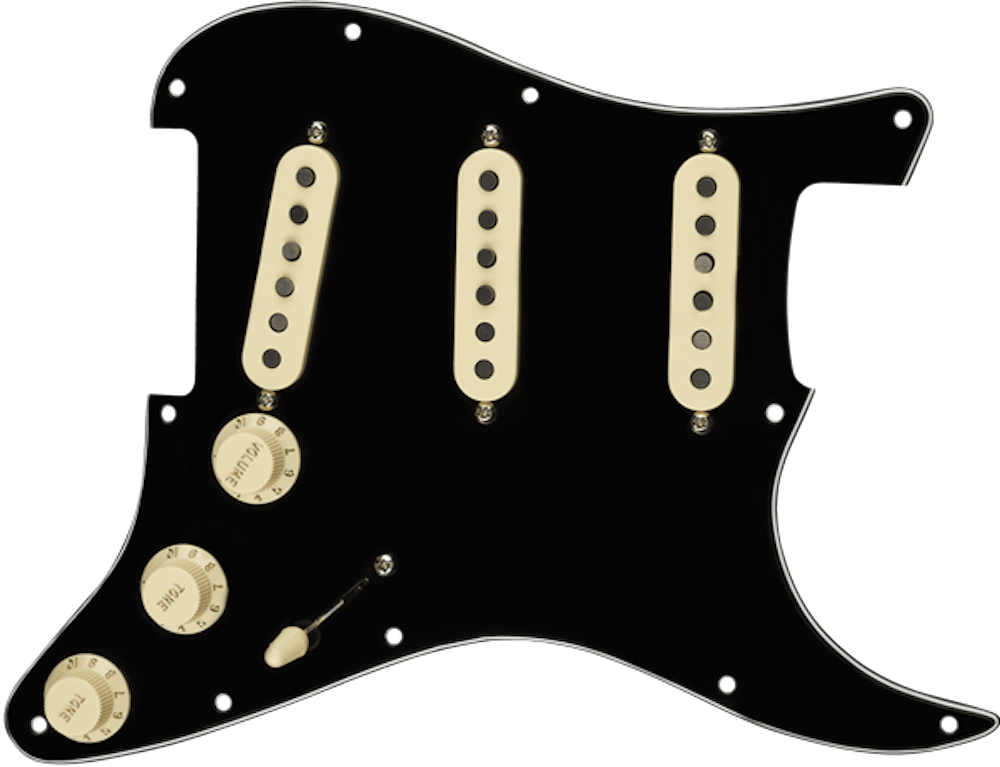 Fender Pre Wired Pickguard Stratocaster SSS Tex Mex in Black