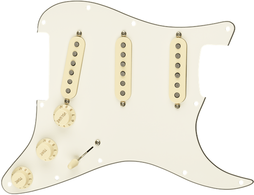 Fender Pre Wired Pickguard Stratocaster SSS Tex Mex in Parchment