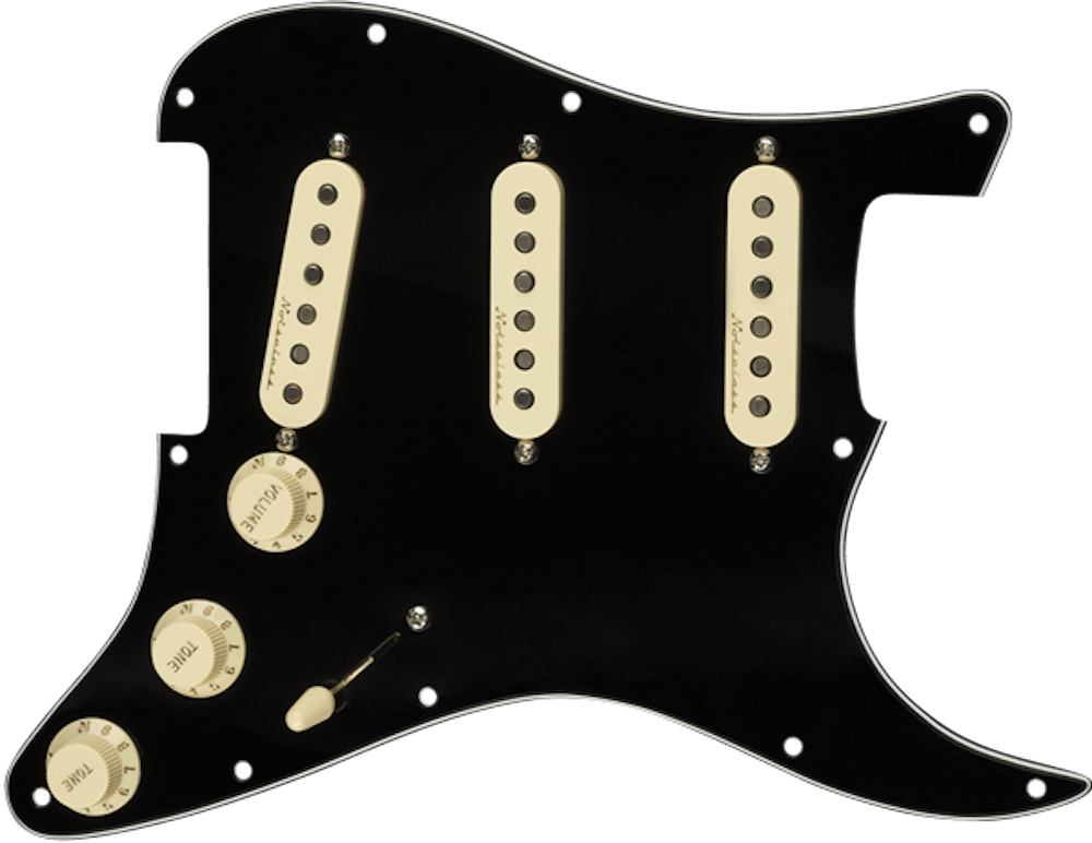 Fender Pre Wired Pickguard Stratocaster SSS Vintage Noiseless in Black