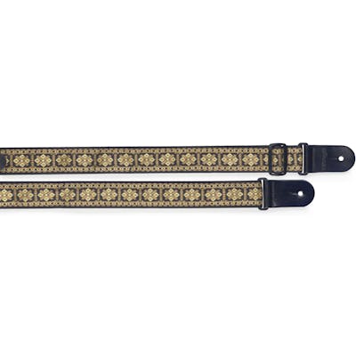 Stagg Woven Strap Cross Yellow Guitar Strap