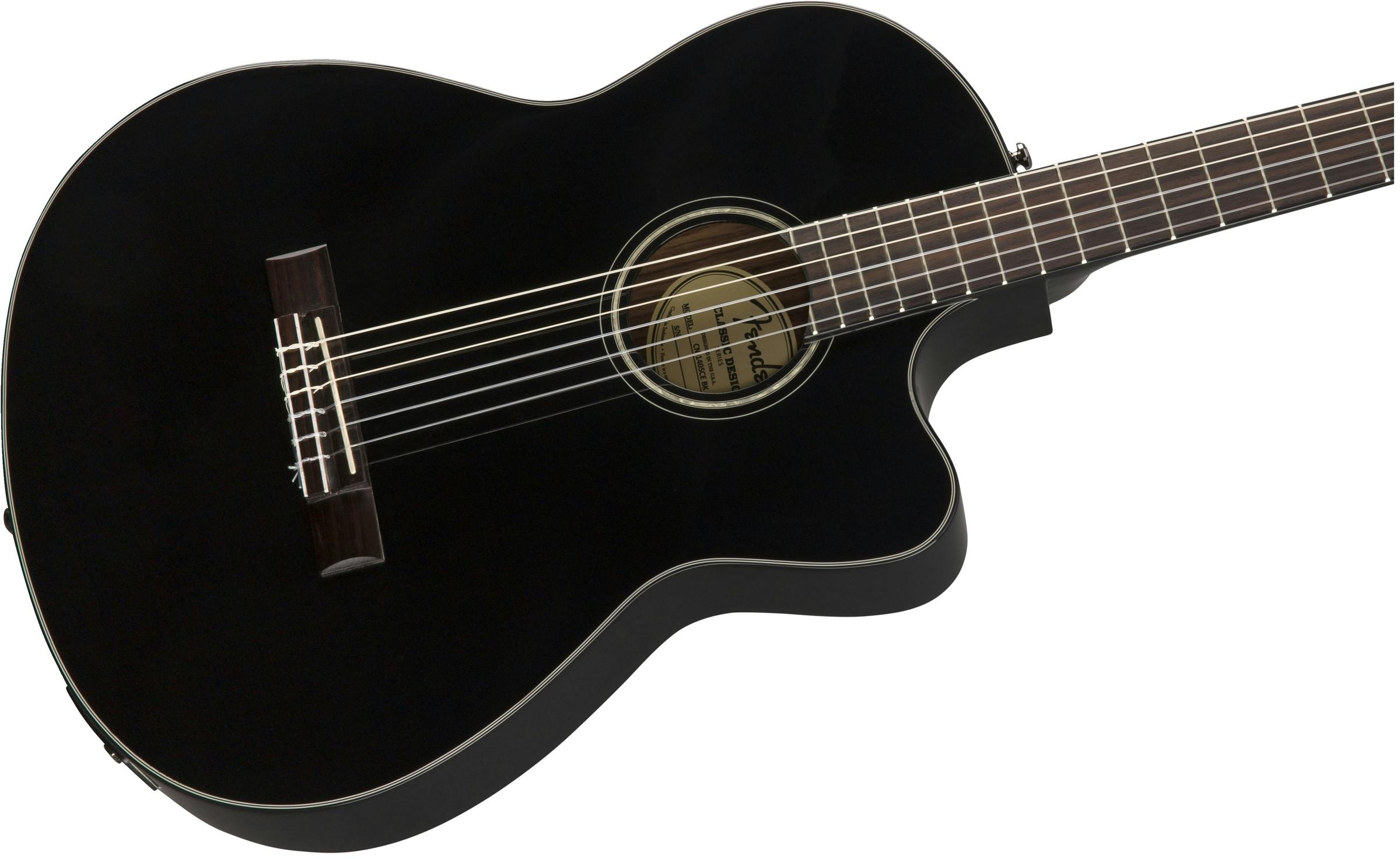 Fender CN 140SCE Nylon String Acoustic Guitar in Black Andertons