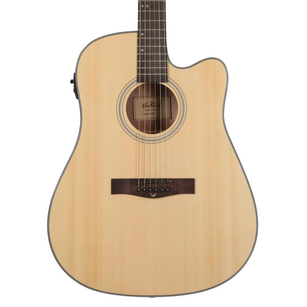 EastCoast D1CE Dreadnought Electro-Acoustic Guitar With Cutaway in Natural