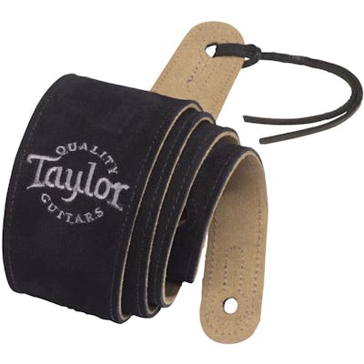 Taylor Black Suede Logo Guitar Strap