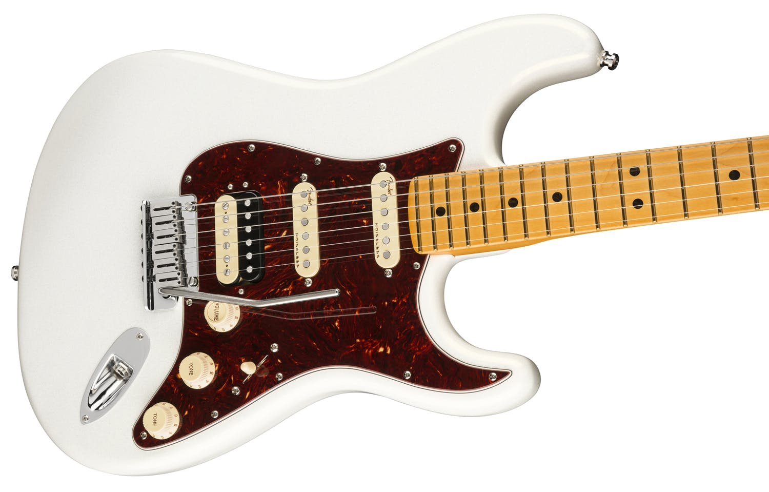 Fender American Ultra Stratocaster HSS Maple Fingerboard In Arctic Pearl -  Andertons Music Co.