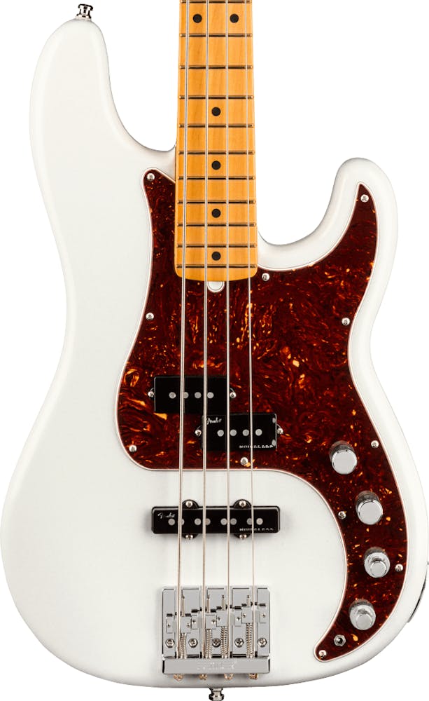 Fender American Ultra Precision Bass Maple Fingerboard In Arctic Pearl