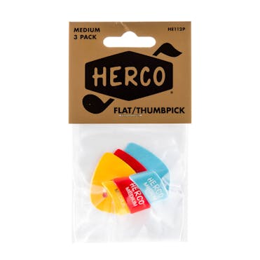Herco Medium Flat/Thumbpicks 3 Pack