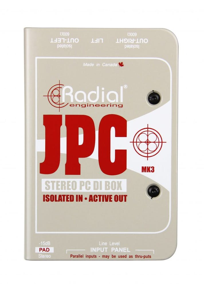 Radial JPC Active Stereo DI Box For Use With Computer Soundcards