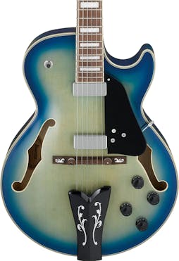 Ibanez GB10EM George Benson Signature Hollow-body Guitar in Jet Blue Burst