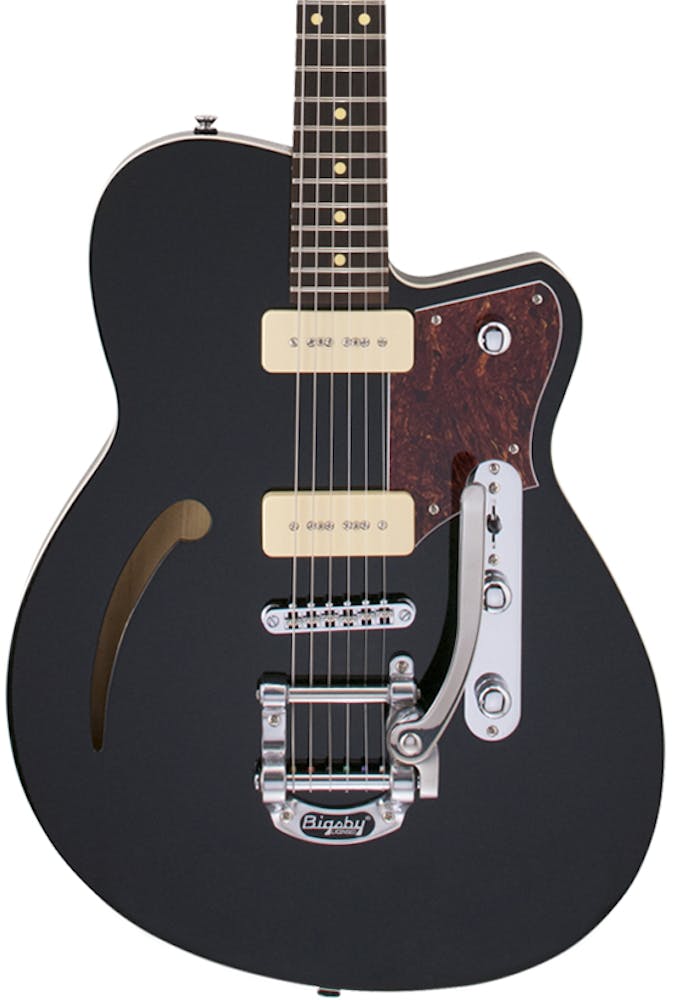 Reverend Club King 290 Semi-Hollow Electric Guitar in Midnight Black
