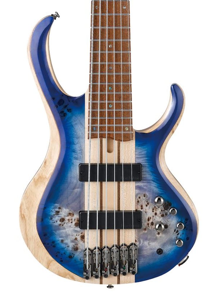 Ibanez BTB846-CBL 6 string bass in Cerulean Blue Burst Low Gloss