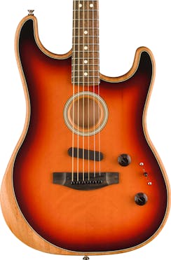Fender American Acoustasonic Stratocaster Acoustic/Electric Guitar in 3-Tone Sunburst